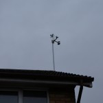 Wind unit sticking above house
