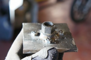 The back side off my homemade tool - 19MM wheel nut welded to the back 