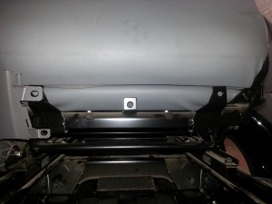 Rear off seat with trim removed